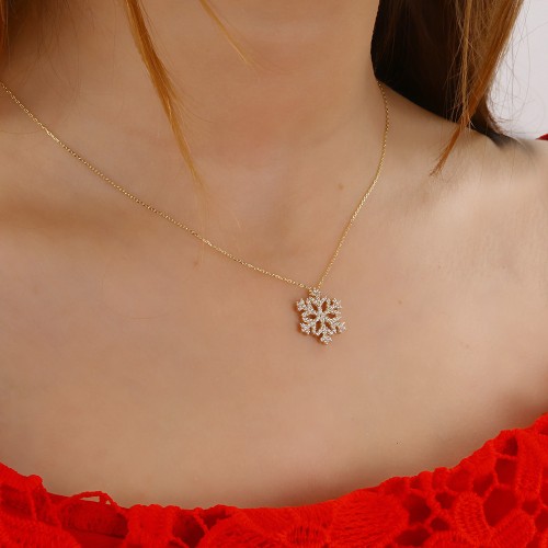 Gold Snowlake Necklace