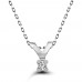 0,02 Crt 4 Prong Diamond - Silver Necklace