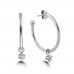 4 mm Zirconia Hoops Earring-White Gold Plated 4 mm Zirconia Hoops Earring-White Gold Plated
