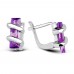 Baguette Cut Ametist Colour Stone Earring