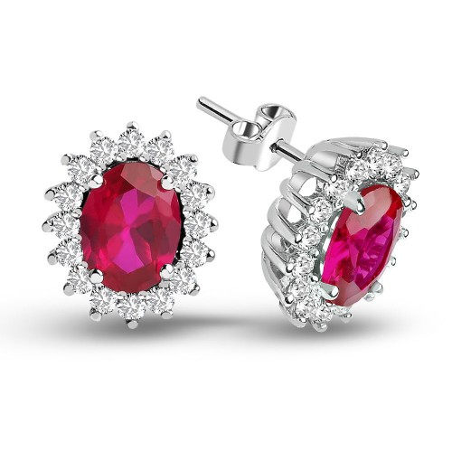 Ruby Colour Kingdom Studs-White