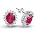 Ruby Colour Kingdom Studs-White
