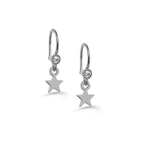 New Trendy Star Shape White Gold Plated Earring