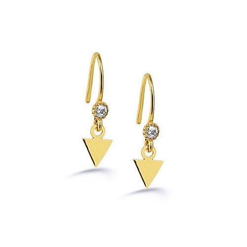 NEW TRENDY TRIANGLE SHAPE  GOLD PLATED EARRING