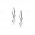 NEW TRENDY TRIANGLE SHAPE WHITE GOLD PLATED EARRING
