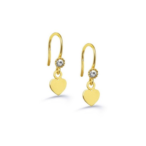 New Trendy Heart  Shape Gold Gold Plated Earring
