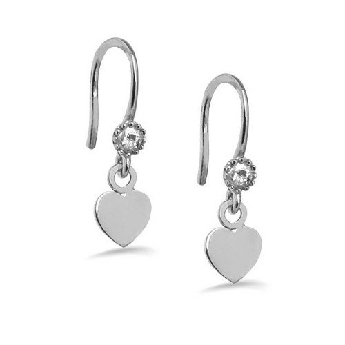 New Trendy Heart  Shape White Gold Plated Earring