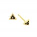 Triangle Studs Black Stone-Gold Triangle Studs Black Stone-Gold