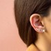 Triangle Studs Black Stone-White Gold