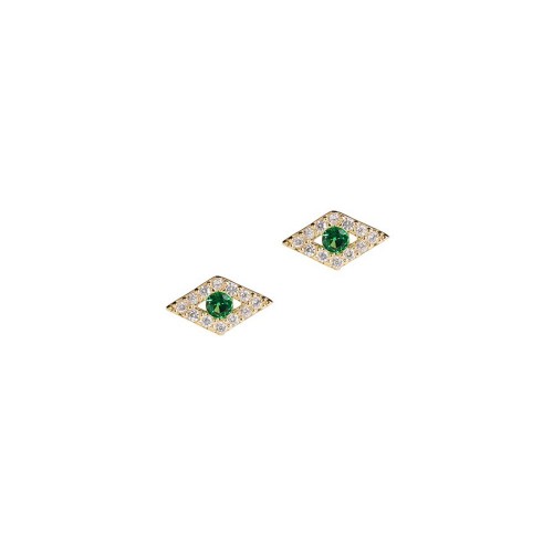 Green Eye Studs-Gold Green Eye Studs-Gold