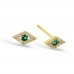 Green Eye Studs-Gold Green Eye Studs-Gold