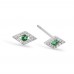 Green Eye Studs-White Green Eye Studs-White