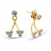 Flowrey Trio Ear Jackets White Stone-Gold