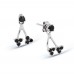 Flowrey Trio Ear Jackets Black Stone-White Gold