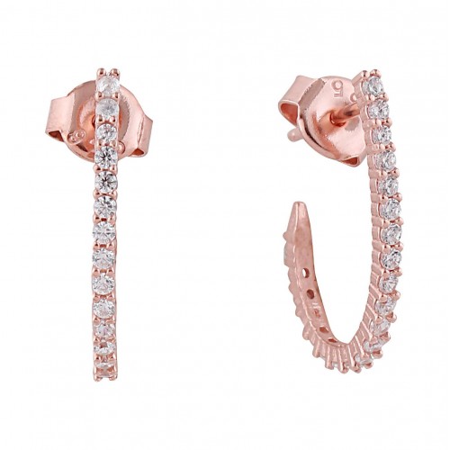 Side Setting Earring-Rose Gold Plated