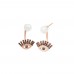 White Pearl With Evil eye earjackets-Brown-Rose Gold