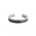 Black Colour Side Stone Earcuff-White Gold Plated