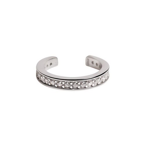 White Colour Side Stone Earcuff-White Gold Plated White Colour Side Stone Earcuff-White Gold Plated