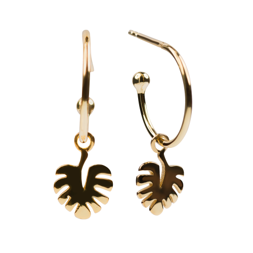 Leaf hoops- Gold Color