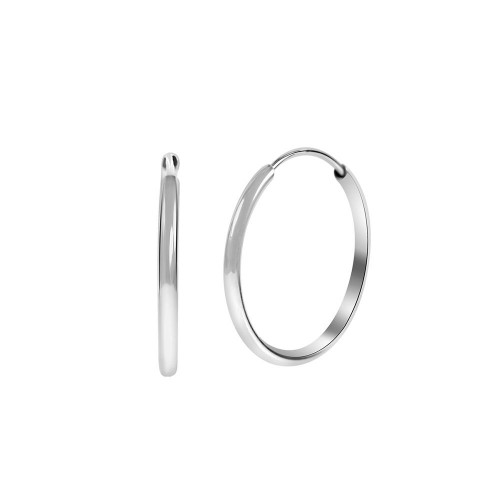 Hoops  Earring White Gold Color-2cm Diameter