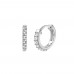 Side Stones Hoops  White Gold Color