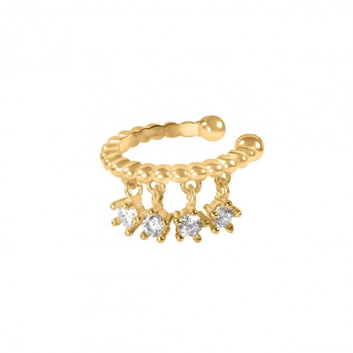 Four Stones Earcuff- Gold Plated