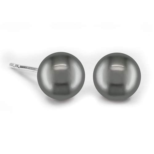 6mm Sweet Water Pearl Studs-Black