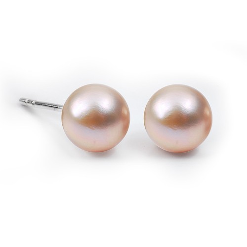 6mm Sweet Water Pearl Studs-Pink