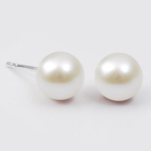 6mm Sweet Water Pearl Studs-White