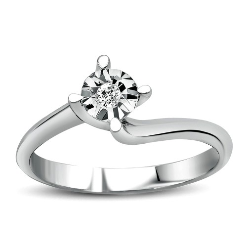 0,50Crt Effect Diamond Ring-Silver