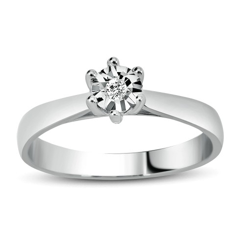 0,50Crt Effect Diamond Ring-Silver