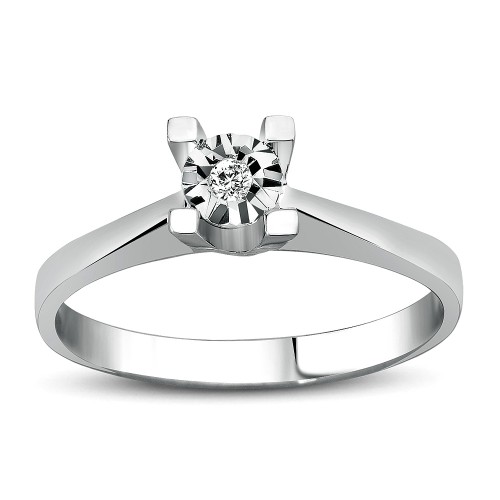 0,50Crt Effect Diamond Ring-Silver