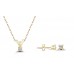0,06 CT 4 Prong Diamond 10 K Yellow Gold Set