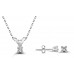 0,06 CT 4 Prong Diamond Silver Set