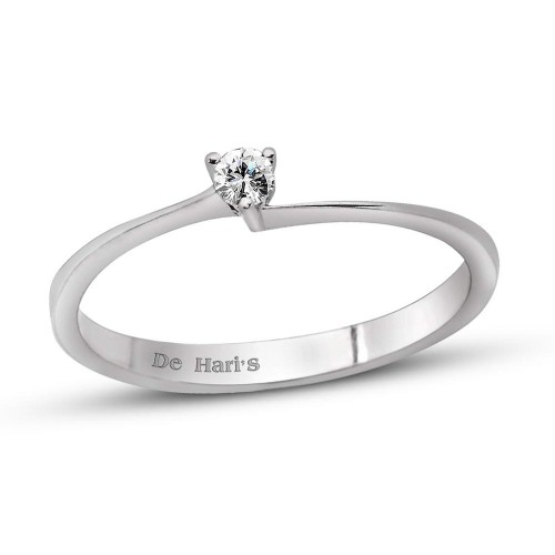 0,03 Crt Solitaire Diamond Ring - Silver