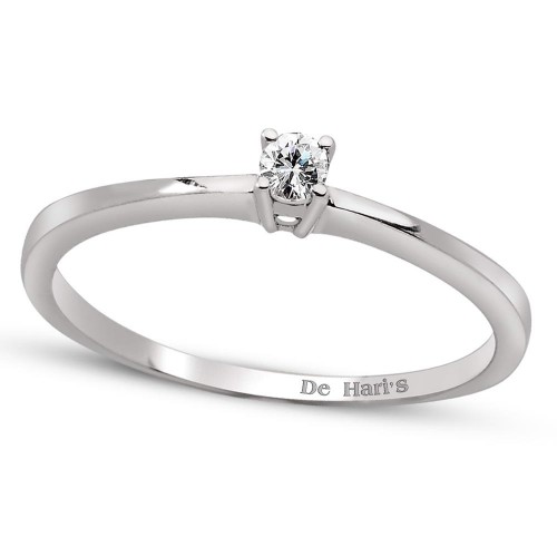 0,05 Crt Solitaire Diamond Ring - 10 K Gold