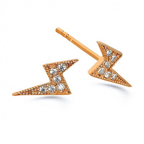 Thunder Studs White Stone  -Big Size