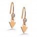 NEW TRENDY TRIANGLE SHAPE ROSE GOLD PLATED EARRING