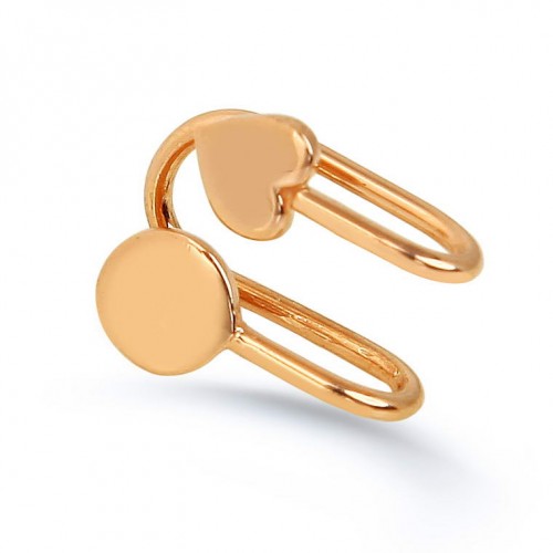 Round&Heart Earcuff-Rose