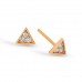 Triangle Studs-White Stone-Rose Triangle Studs-White Stone-Rose