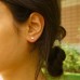 Three Tiny Flowery Studs White Stone -White