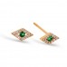 Green Eye Studs-Rose