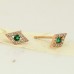 Green Eye Studs-Rose